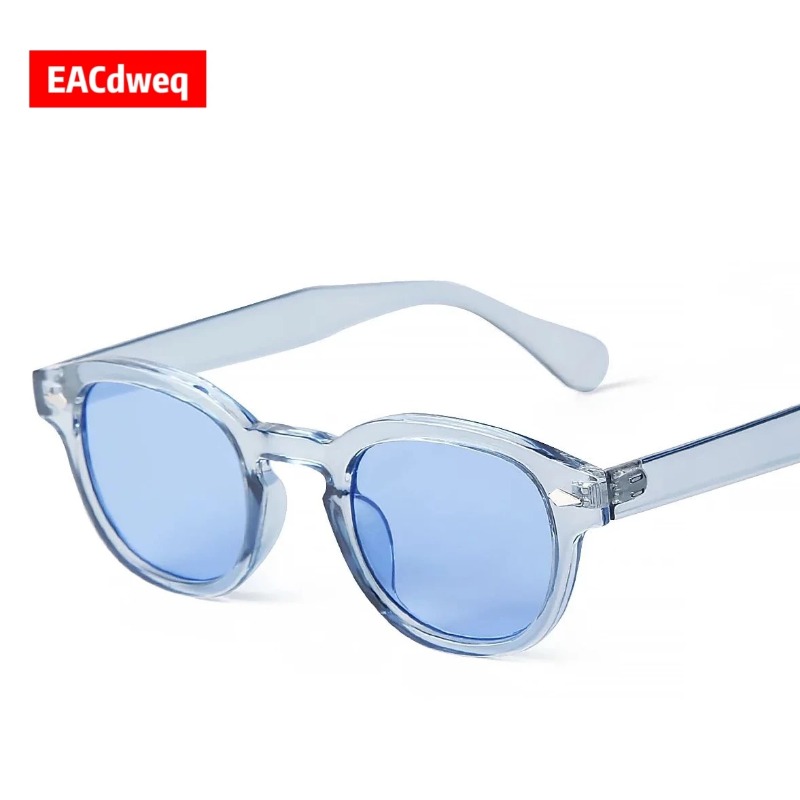 Women'S Fashion Eyewear - Fashion Transparent Blue Round Sunglasses Women