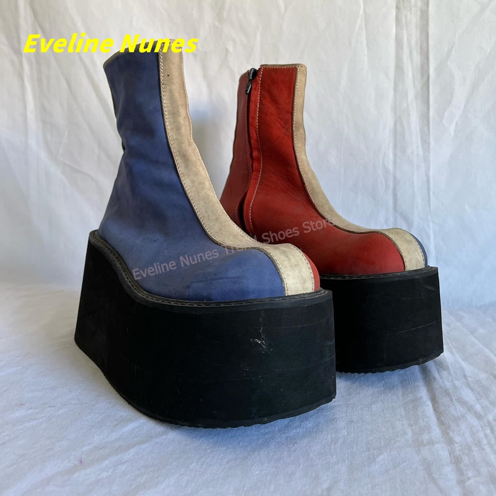 Women'S Fashion Trends Spring 2026 - Y2K Red Blue Platform Ankle Boots