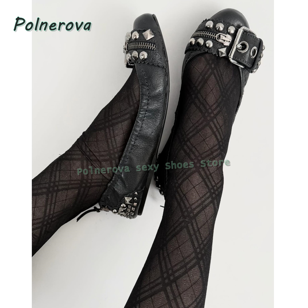 Women'S Fashion For Summer 2026 - Rivet Belt Buckle Mary Jane Shoes
