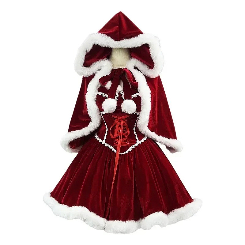 Women Fashion Reddit - New Year Red Dress Cloak Cosplay