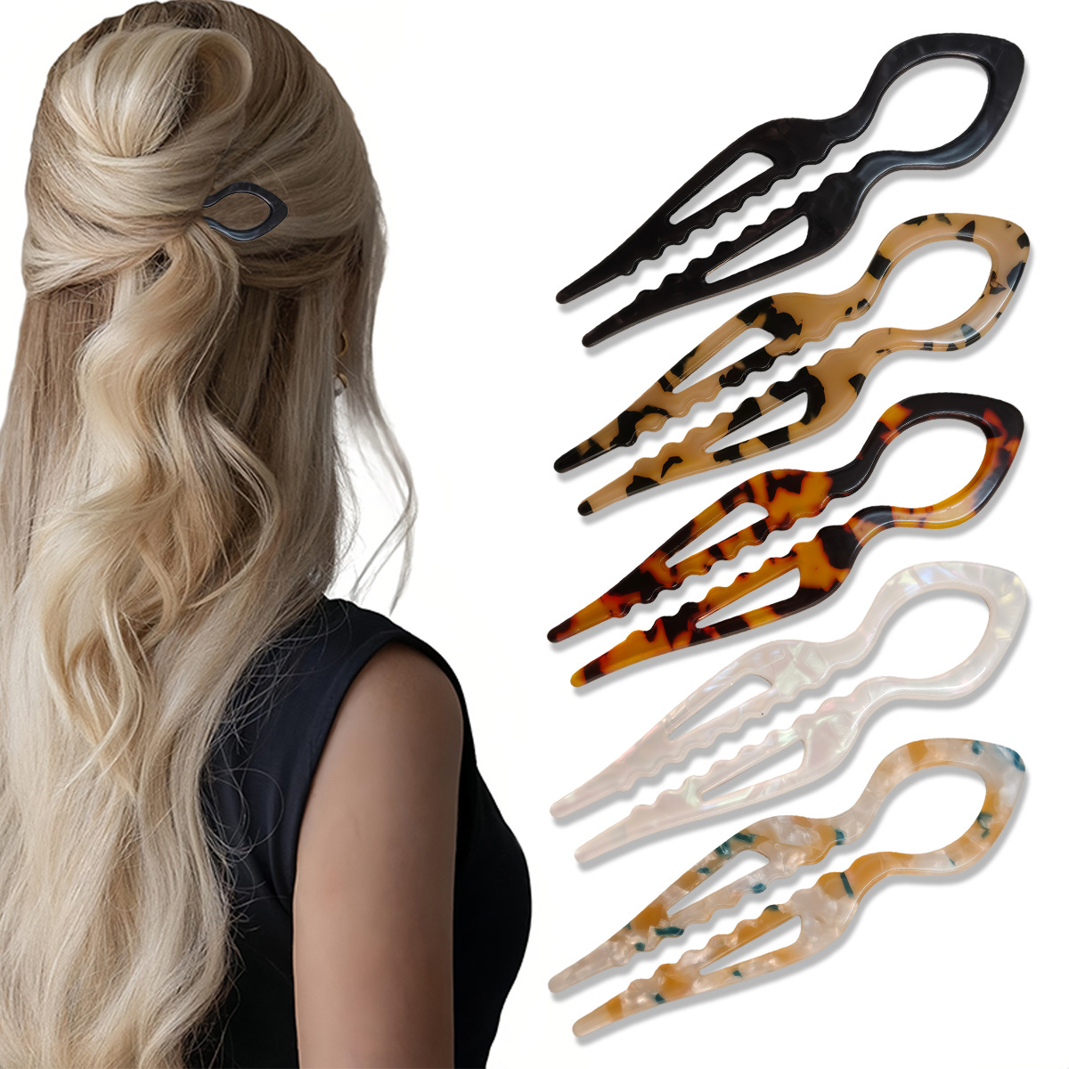 U-Shaped Hair Sticks Tortoises - Women Fashion Hub review and price