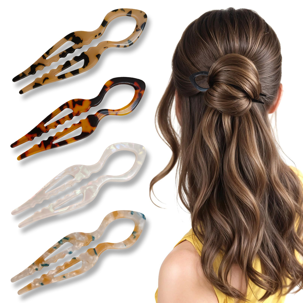 U-Shaped Hair Sticks Tortoises - Women Fashion Hub review and price