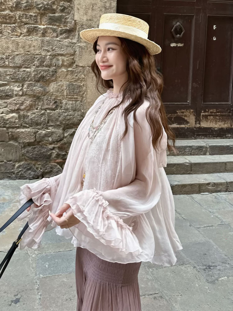Lace ruffled loose top, stylis - Women'S Fashion For Summer 2026 review and price