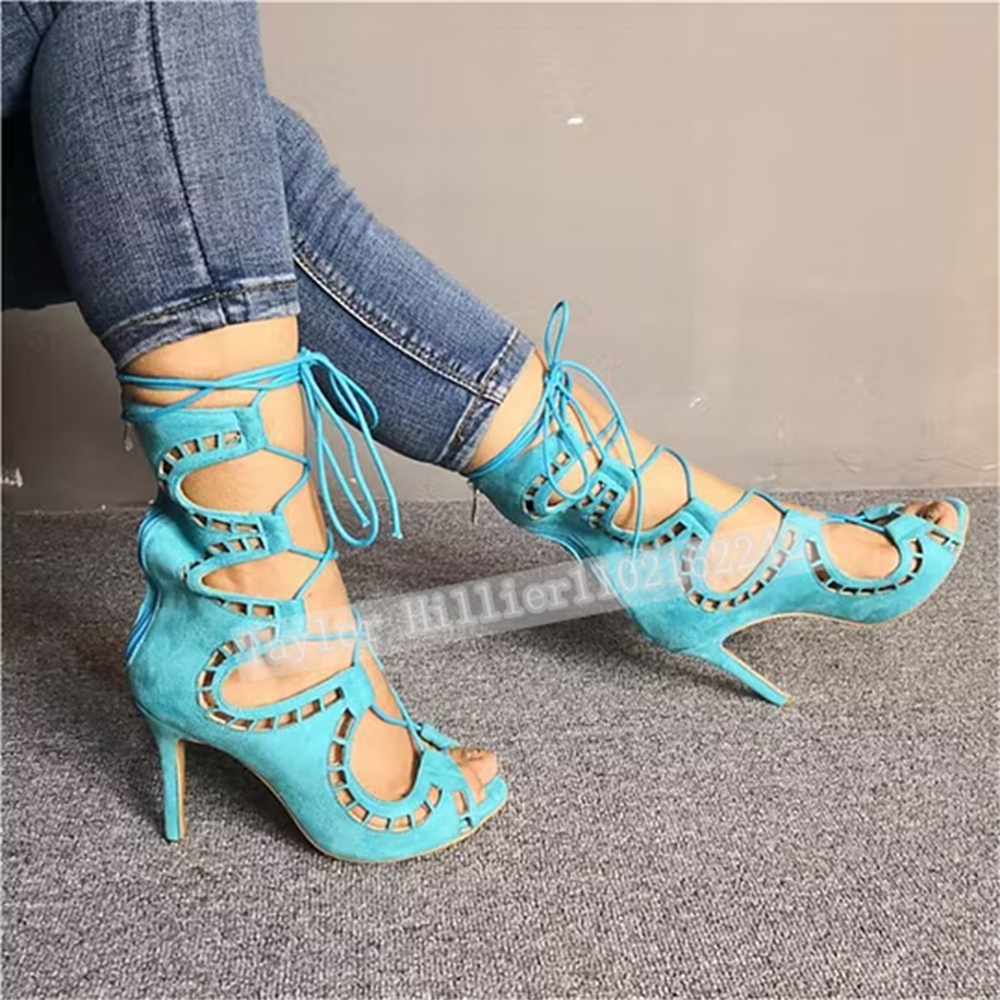 Blue Open-Toe Criss-Cross Stra - Women'S Fashion Show review and price