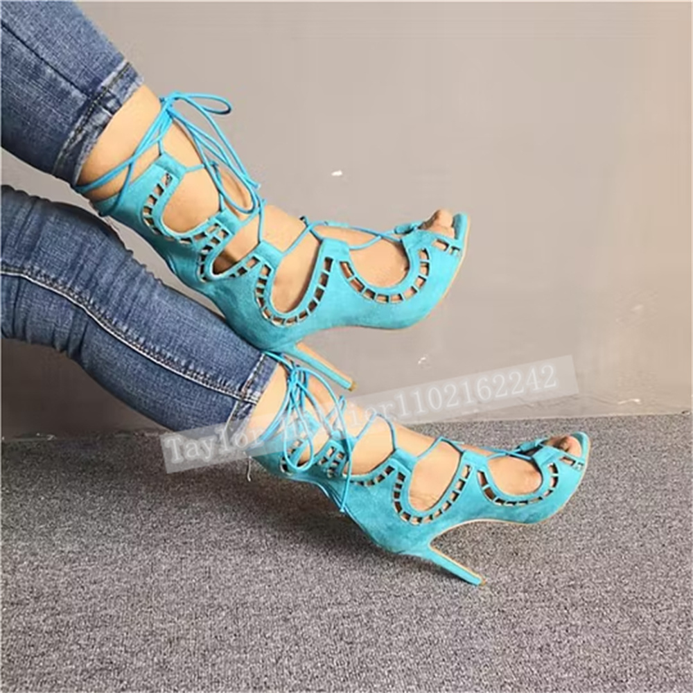 Blue Open-Toe Criss-Cross Stra - Women'S Fashion Show review and price