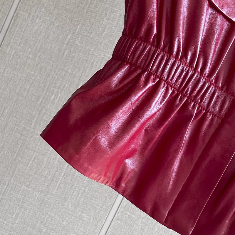 Women's Slim Waist Red Genuine - Women'S Fashion Leather Jacket review and price