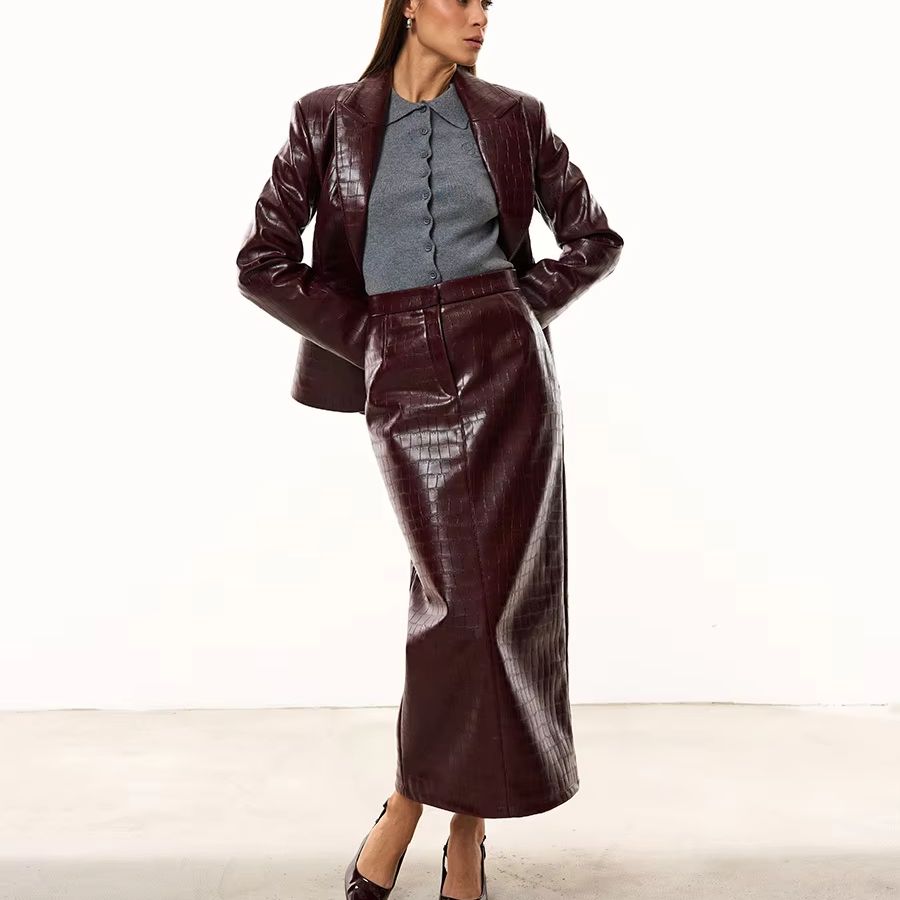 IG Women Burgundy Croc Faux Le - Women'S Fashion Leather Jacket review and price