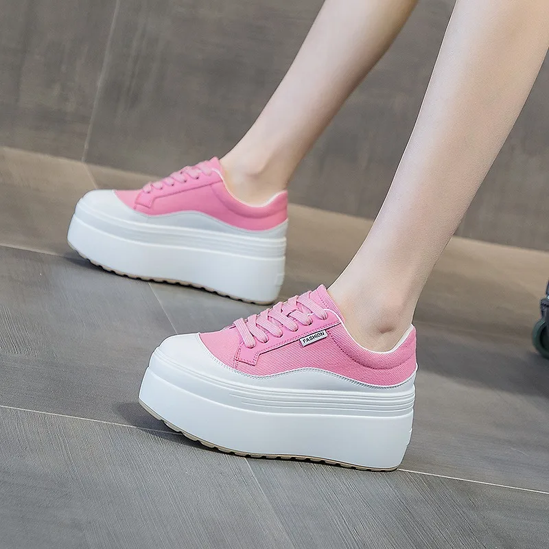 8cm New Canvas Genuine Leather - Women'S Fashion Show review and price