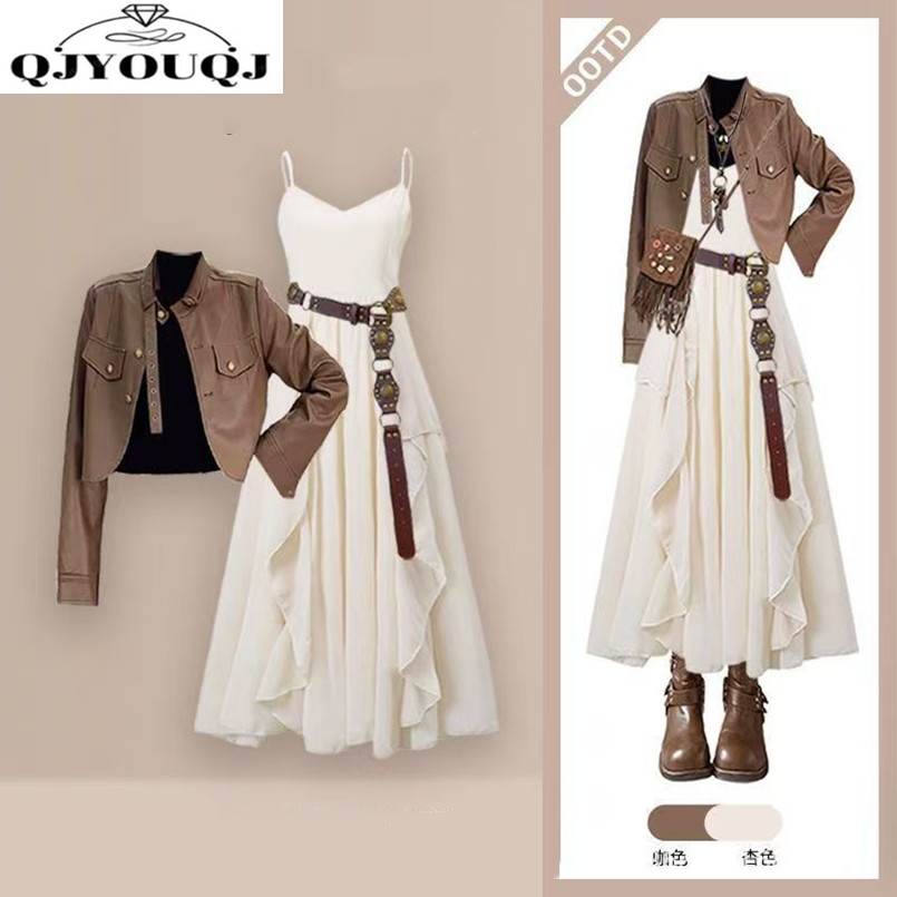 Fashion Women's Set Spring and - Women'S Fashion Leather Jacket review and price