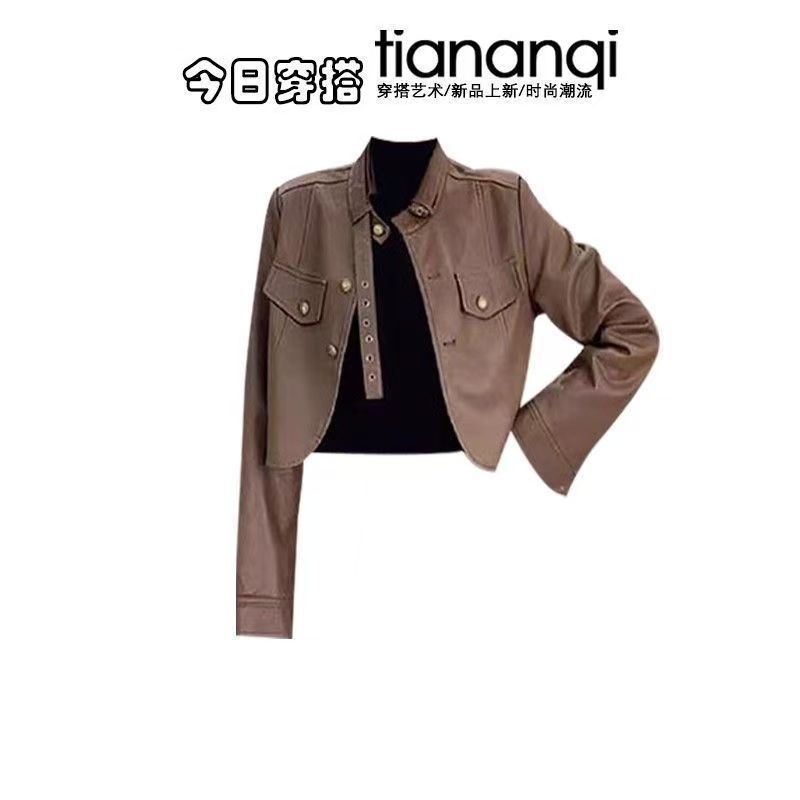 Fashion Women's Set Spring and - Women'S Fashion Leather Jacket review and price