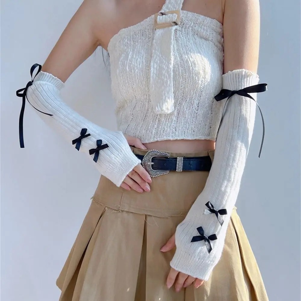 Streetwear Elastic Knitted Bow - Women'S Fashion Gloves review and price