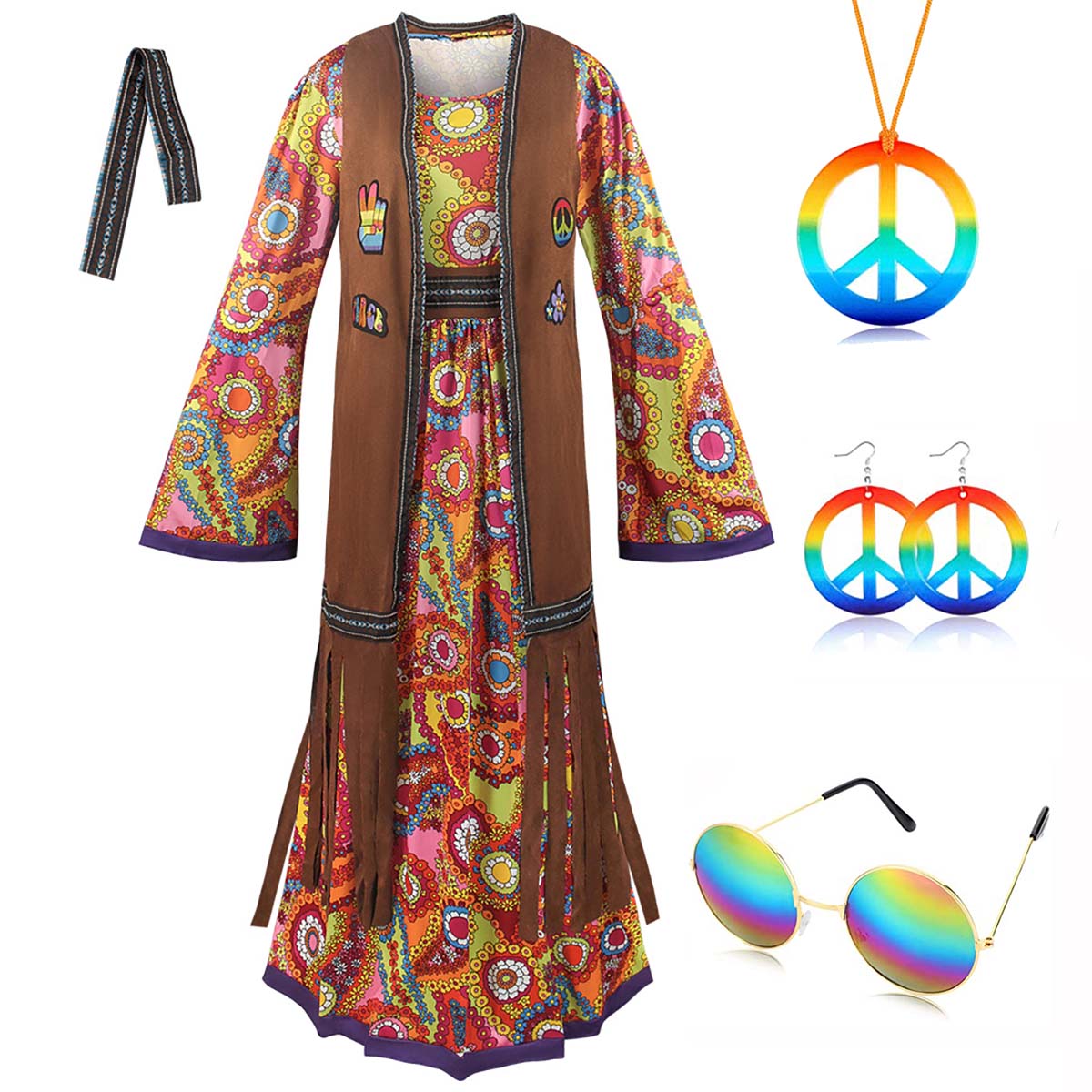 1960s 70s Retro Hippie Costume - Women'S Fashion From The 70S review and price