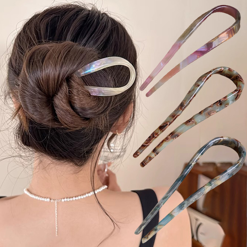 U-Shaped Hair Sticks Acetate A - Women Fashion Hub review and price