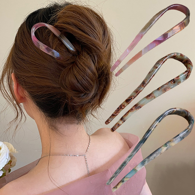 U-Shaped Hair Sticks Acetate A - Women Fashion Hub review and price