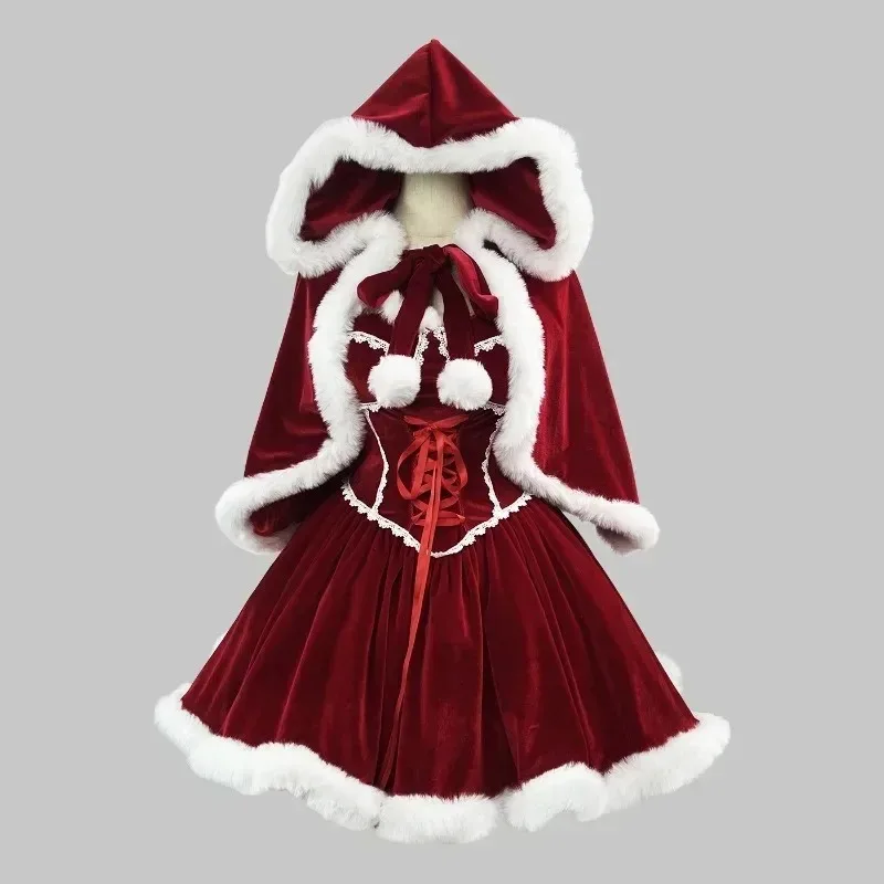New Year Red Dress Cloak Cospl - Women Fashion Reddit review and price